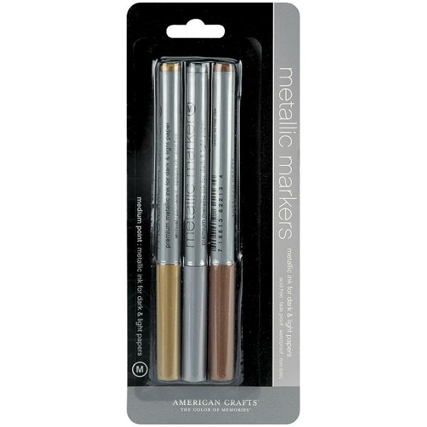 American Crafts Go/sil/cop-metallic Markrs 3-pk M62262