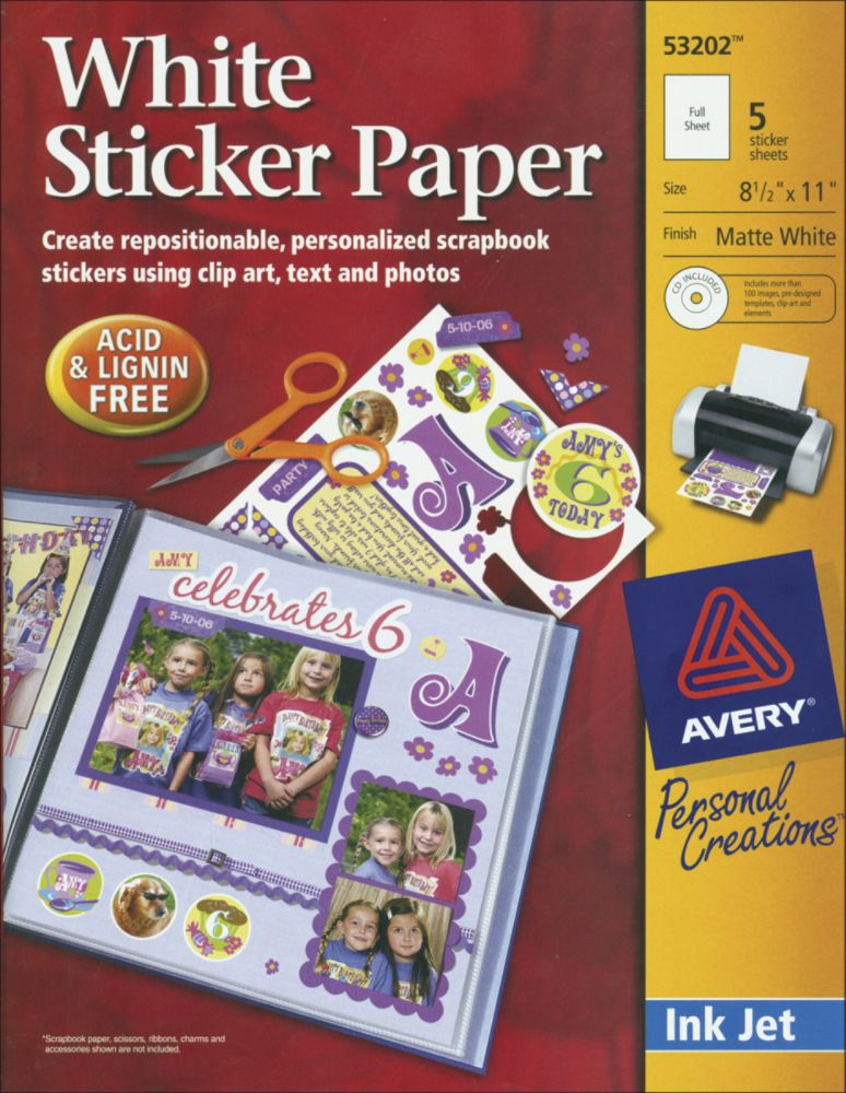 Avery M WHTE REP STICKER PROJECT PAPR