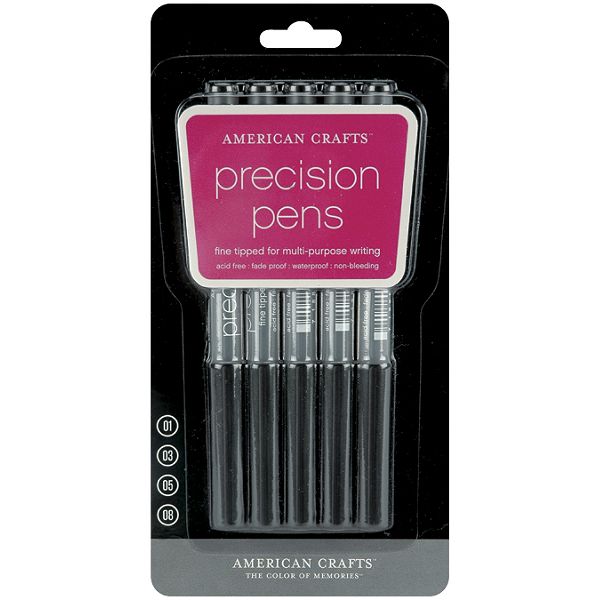 American Crafts ASST POINT-PRECISION PEN BLK 5P