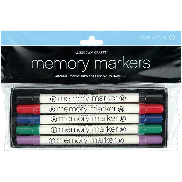 American Crafts Set One -memory Markers 5-pks 6100-1
