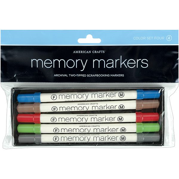 American Crafts Set Four -memory Markers 5-pks 6100-4
