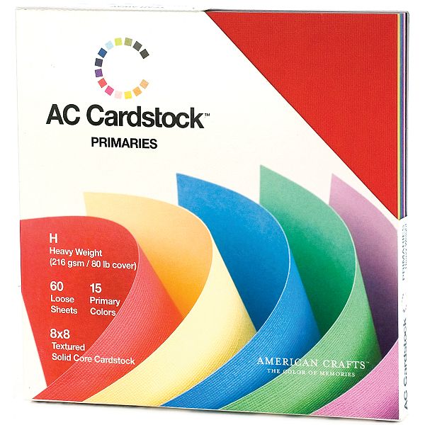 American Crafts Primaries -cardstock Pack 8x8 AC712P88-75