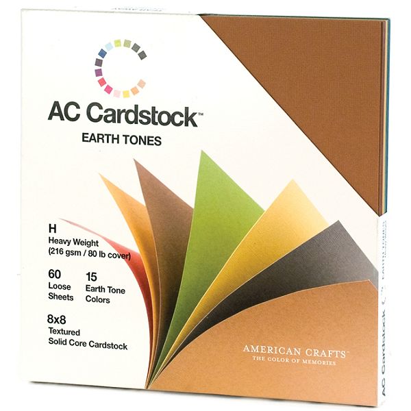 American Crafts Earthtones-cardstock Pack 8x8 AC712P88-79