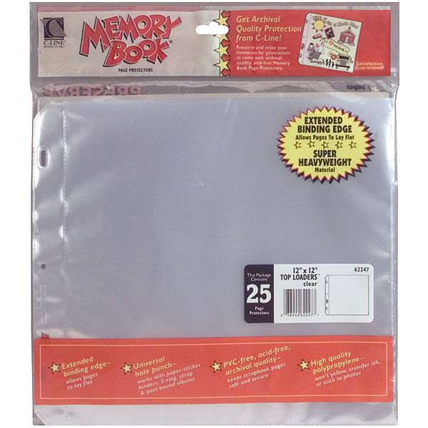 C-Line HEAVY 25PK-PAGE PROTECTOR 12X12