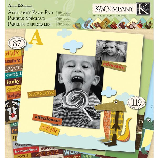 K&company Alphabet -actopus Page Pad 12"