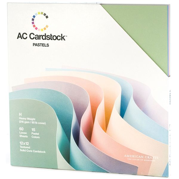 American Crafts Pastels -cardstock Pack 12x12 AC712P12-48