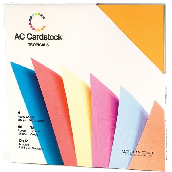 American Crafts Tropicals -cardstock Pack 12x12 AC712P12-49