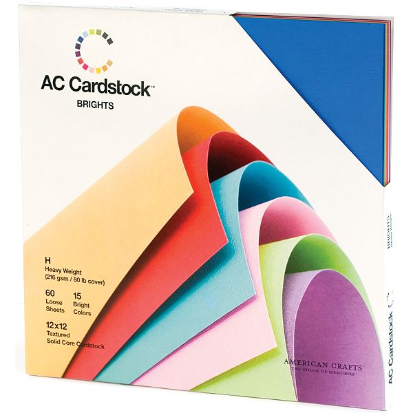 American Crafts Brights -cardstock Pack 12x12 AC712P12-50
