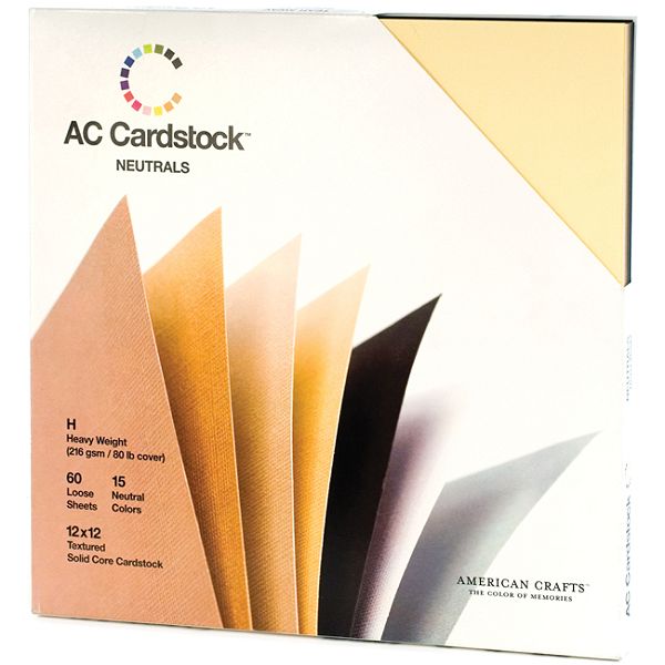 American Crafts Neutrals -cardstock Pack 12x12 AC712P12-52