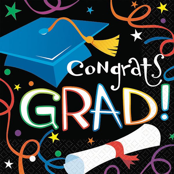 Amscan Graduation-beverage Napkins Sv 709944