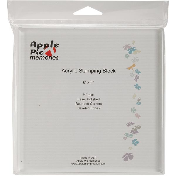 Apple Pie Memories 6"x6"x.5" -acrylic Stamp Block AHPP25