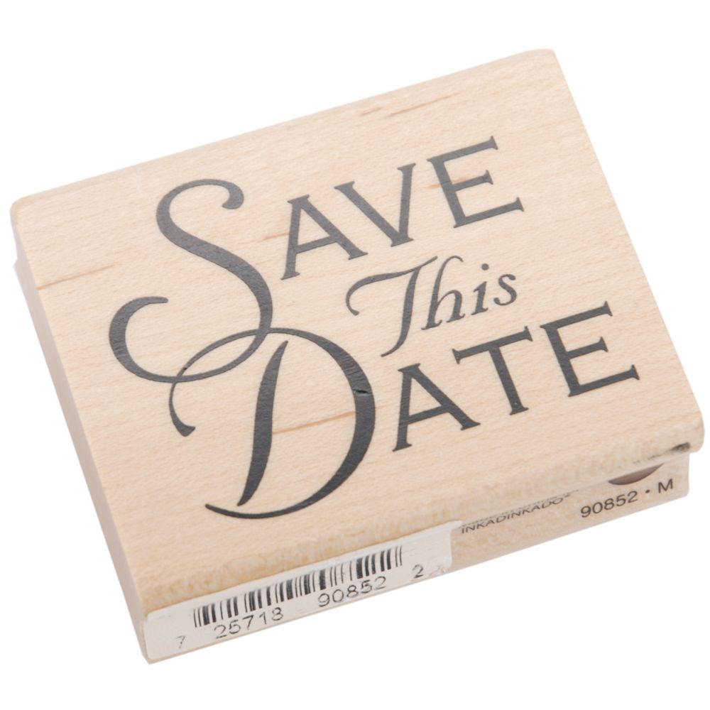Inkadinkado Save Date -Rubber Stamp W/Wood