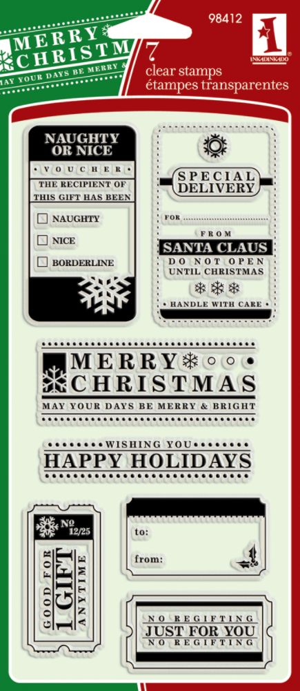 Inkadinkado Tag Wishes Clear On Clear Stamp