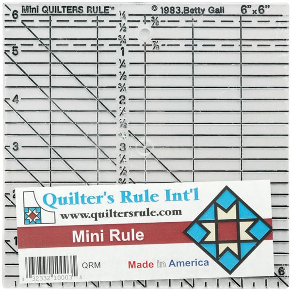 Quilters Rule 6 X 6 Mini QuilterS Ruler