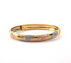 10 kt Tri-color Flexible Bangle