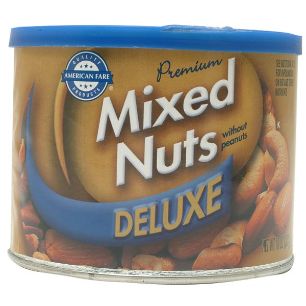 American Fare Mixed Nuts Deluxe Without Peanuts 12 Ounce Tin 2401511