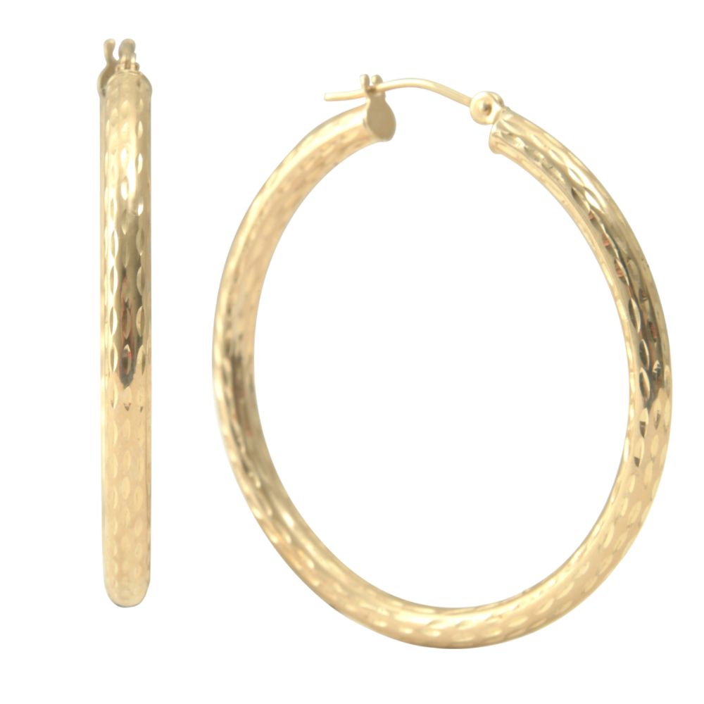 10 kt Yellow Gold Diamond Cut Hoop 3mm