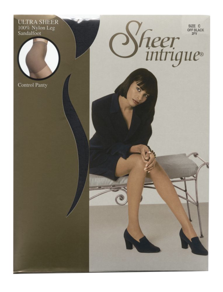 Sheer Intrigue Women's Control Top Pantyhose with 100% nylon legs, 3-pack