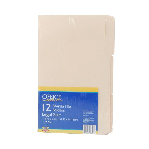 12 Ct Legal Manila File Folders 7137911
