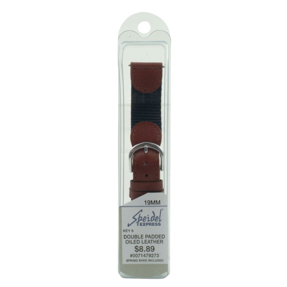 Speidel 19mm Black Leather Watchband Double Padded Oiled Leather at Kmart.com