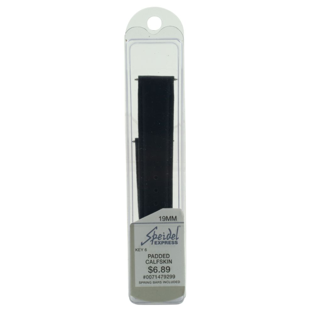 Speidel 19mm Black Leather Watchband Padded Genuine Calfskin at Kmart.com