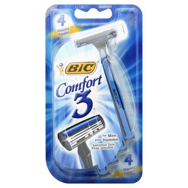 Bic Comfort 3 Shavers for Men, Sensitive Skin, 4 shavers at Kmart.com