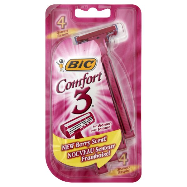 Bic Comfort 3 Shavers, for Women, Sensitive Skin, Berry Scent, 4 shavers at Kmart.com
