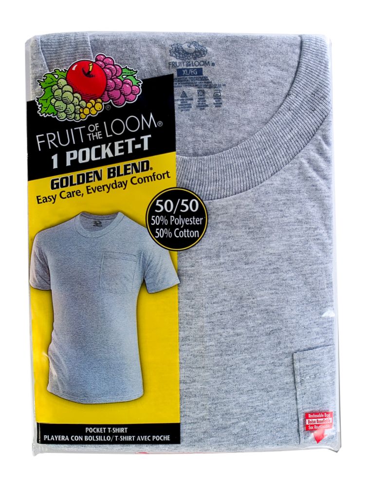Fruit of the Loom Men's Golden Blend Pocket Tee