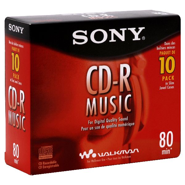 Sony CD-R, Music, 80 min, 10 CD-Rs at Kmart.com