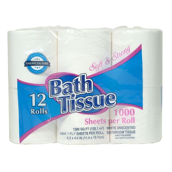 American Fare Toilet Tissue 1-ply 12 Pack 20607811