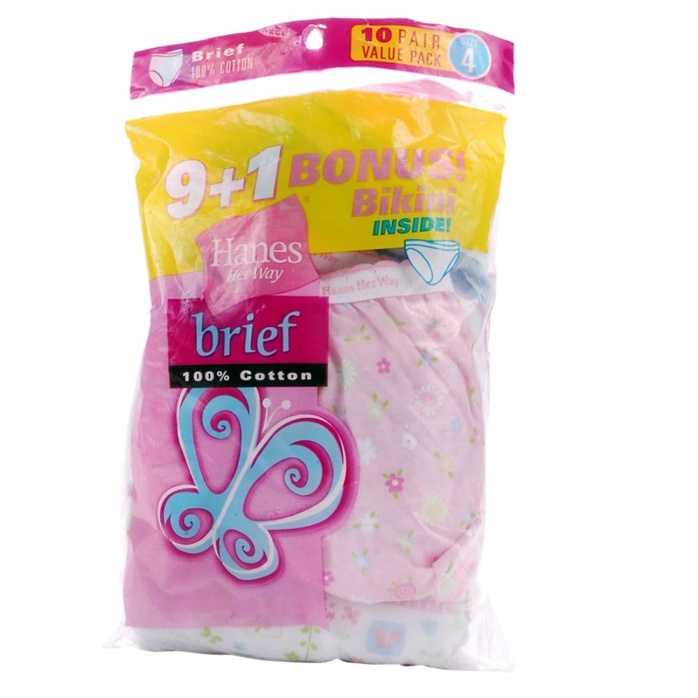 Girl's Hanes Her Way Classic Briefs - 9 Pack