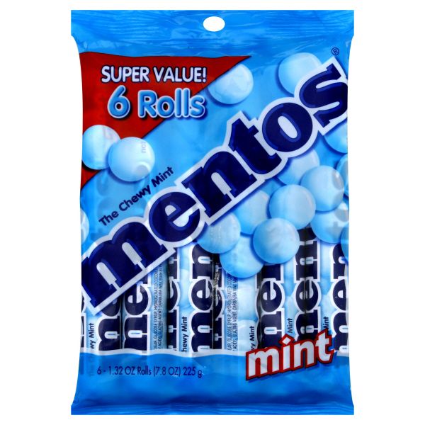 Mentos The Chewy Mint, Mint, 6 - 1.3 oz rolls [7.8 oz (225 g)]