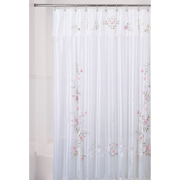 Essential Home Shower Curtain Ribbon Flower Fabric