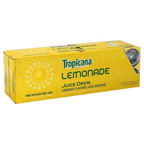 Tropicana Juice Drink Lemonade 12 12 Fl Oz 355 Ml Cans 144 Fl 9990000025514211P Tropicana 25514211