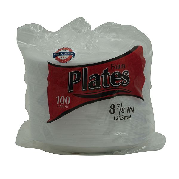 American Fare Foam Plates - 100 Count 24070