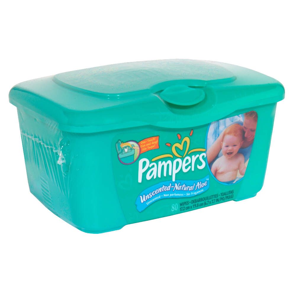 Pampers Natural Aloe  Wipes, Unscented, 80 wipes
