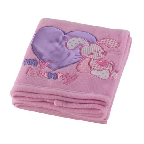 Small Wonders My Friend Bunny Triple Applique Fleece Blanket