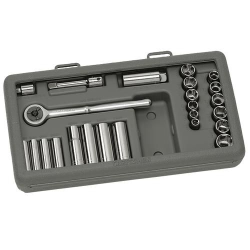 Craftsman 24 pc. Socket Set, 6 pt. Metric 1/4 and 3/8 in. Drive Standard and...