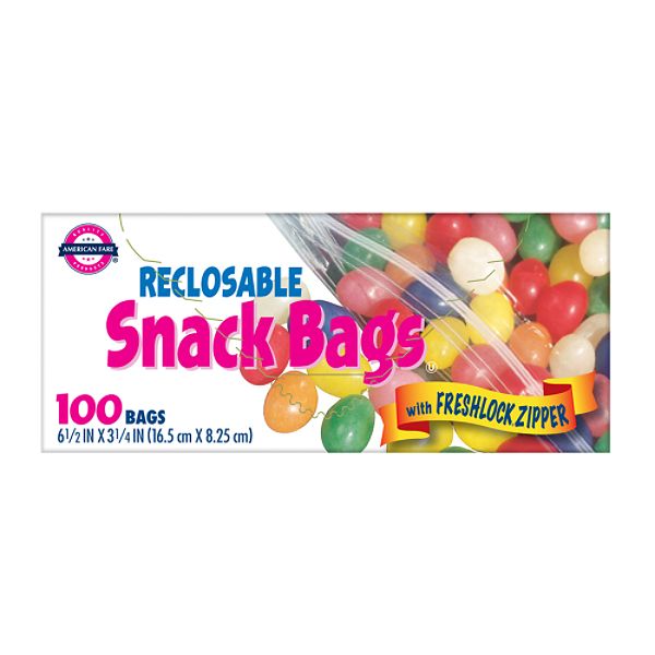 American Fare Reclosable Snack Bags 100 Count 32210911