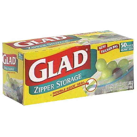 Glad Zipper Storage Bags, Quart Size, 50 bags at Kmart.com