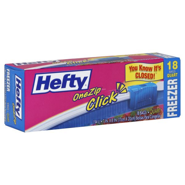 Hefty OneZip Click Freezer Bags, Quart, 18 bags at Kmart.com