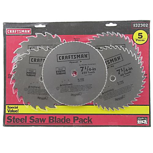 Craftsman 7-1/4 in. Steel Saw Blade Variety - 5 pack at Sears.com