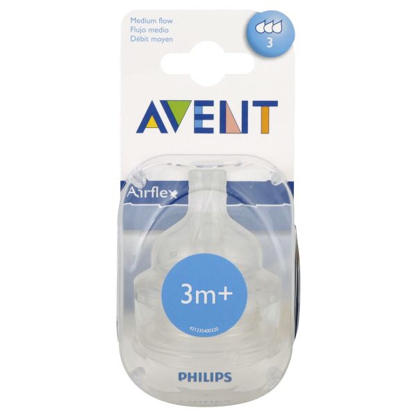Avent Nipple, Air Flex, 3 M+, 1 nipple