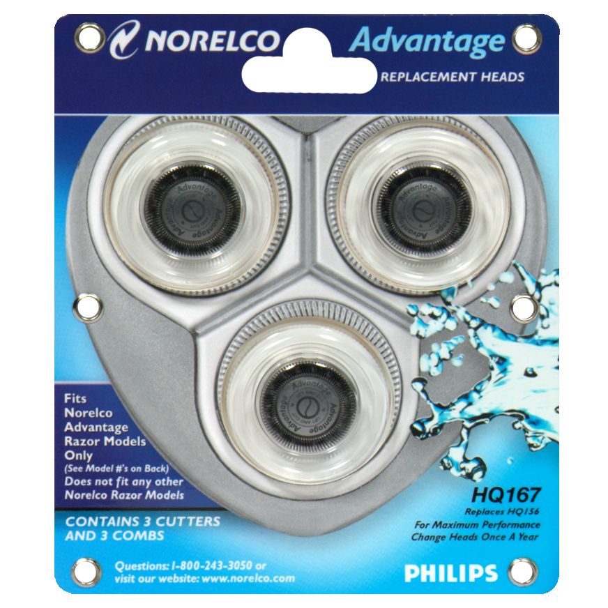 Norelco Advantage Replacement Heads, HQ 167, 3 replacement heads at Kmart.com