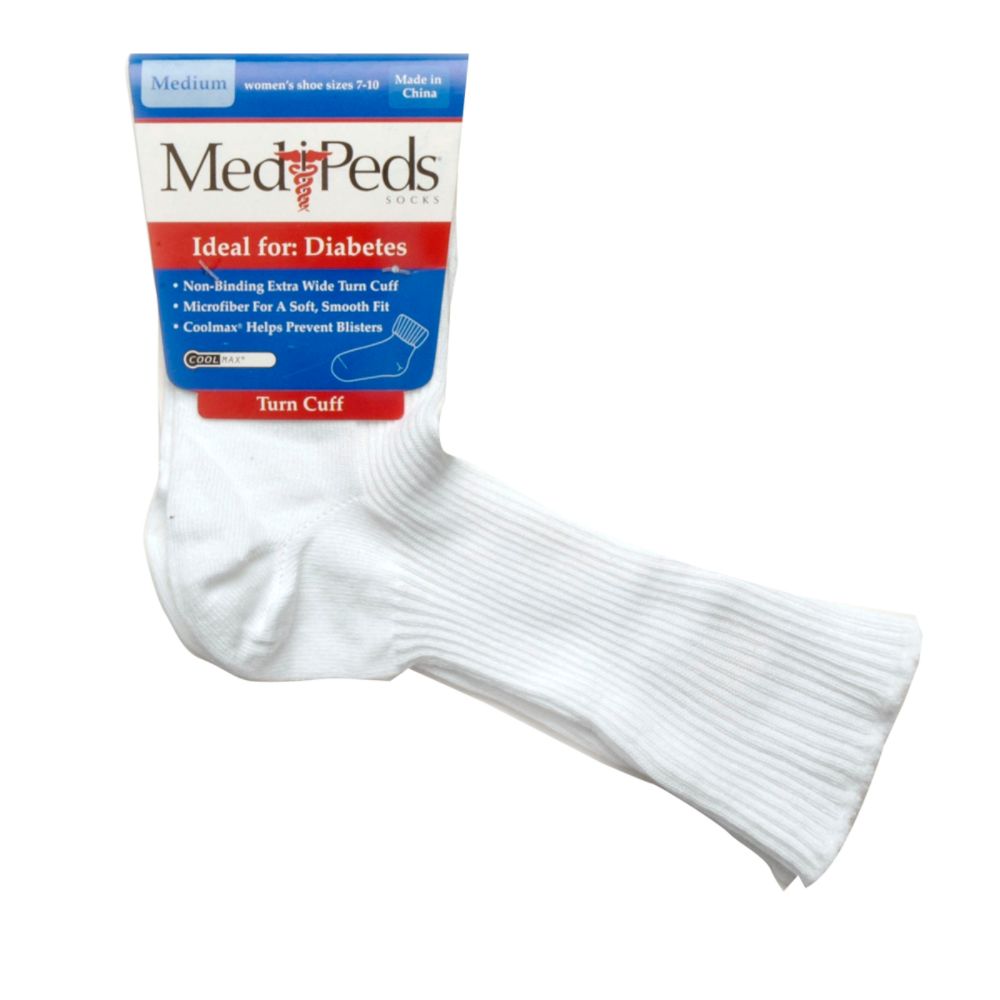 MediPeds Diabetic Womens Crew or Turn Cuff sock - 1 pr | Shop Your Way