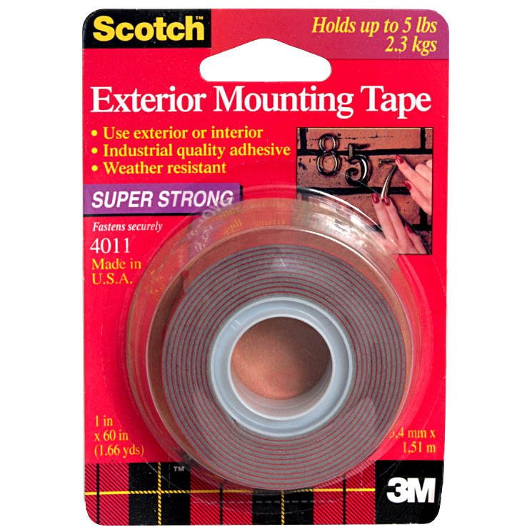 Scotch Mounting Tape, Exterior, Super Strong,