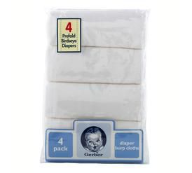 Gerber 4-Pack of White Diaper Burp Cloths