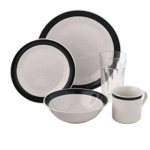 Essential Home Infinitas Black Band 32-Piece Dinnerware Set at Kmart.com
