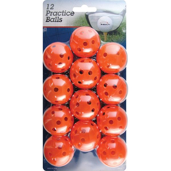 12 Pk. Orange Practice Balls W/holes I99023