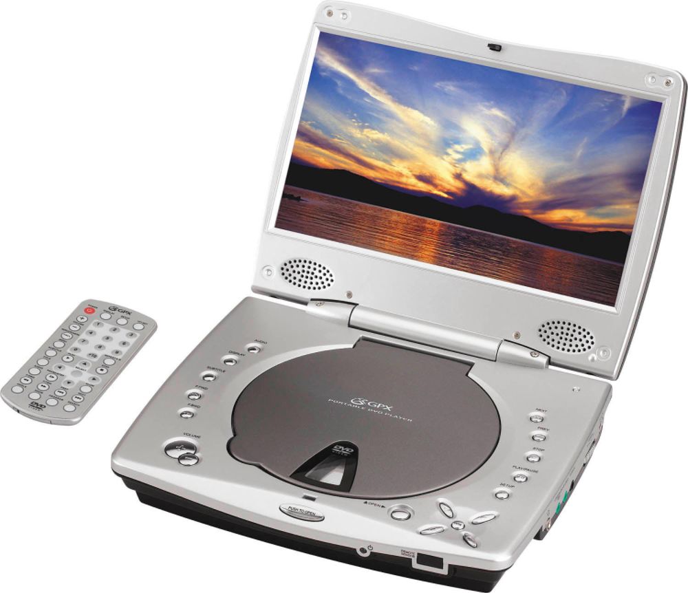 GPX Portable DVD Player with 8 in. LCD and Slim Remote Control